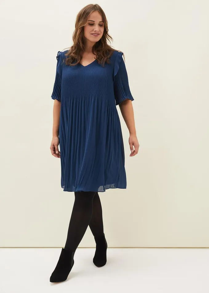 Phase Eight Monika Pleated Dress Teal Women Dresses