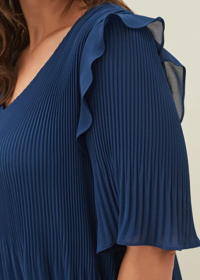 Phase Eight Monika Pleated Dress Teal Women Dresses