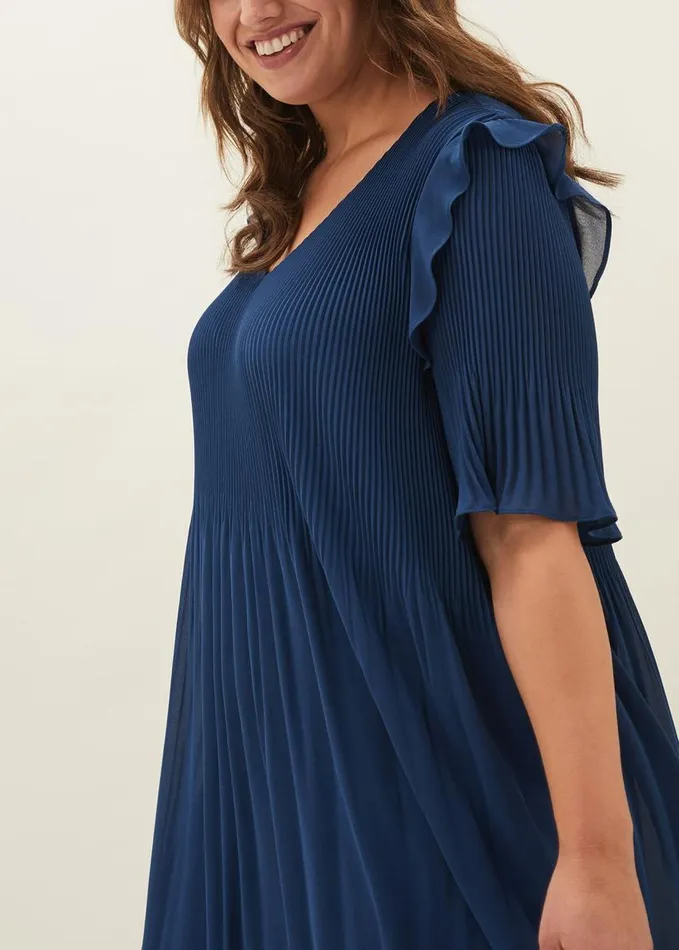 Phase Eight Monika Pleated Dress Teal Women Dresses