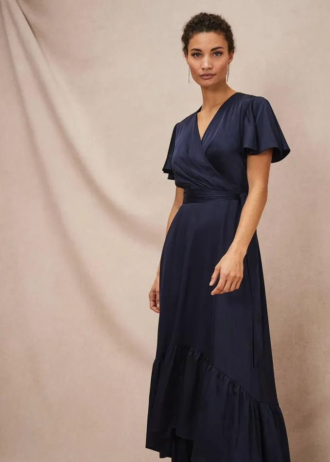 Phase Eight Nancie Eclipse Hem Dress Navy Women Dresses