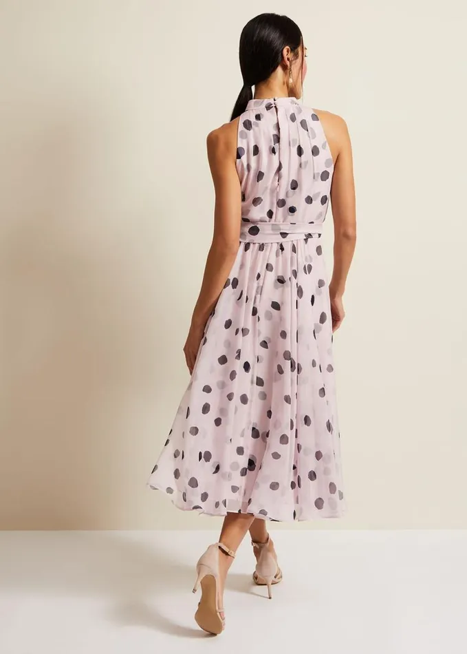 Phase Eight Naomi Spot Chiffon Dress Multicoloured Women Dresses