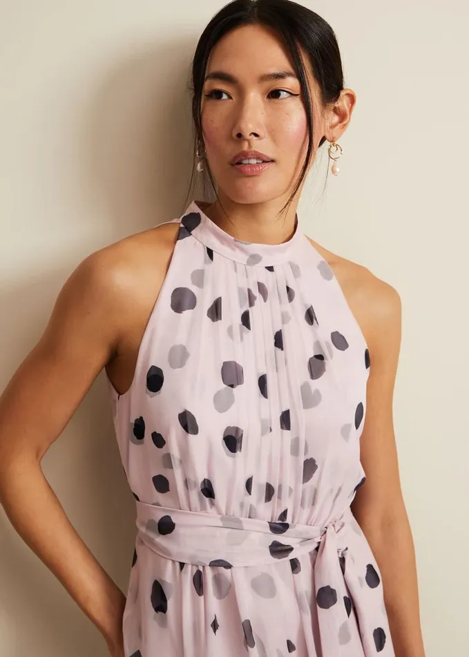 Phase Eight Naomi Spot Chiffon Dress Multicoloured Women Dresses