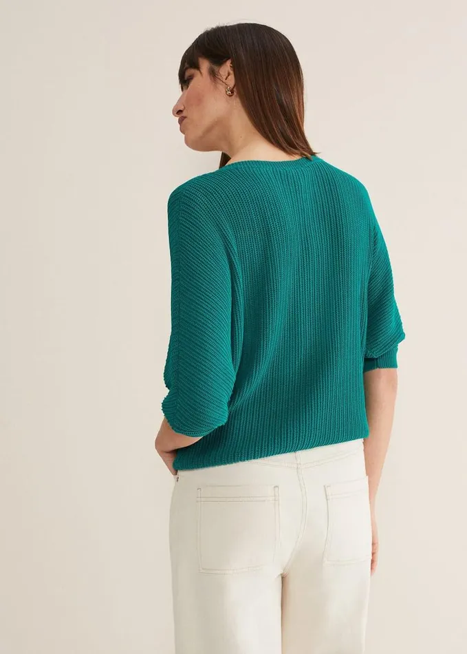 Phase Eight Naya Textured Corded Knit Teal Women Knitwear