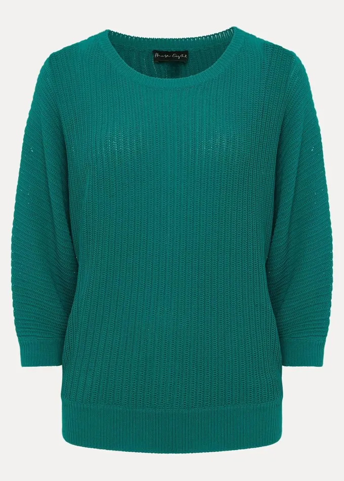 Phase Eight Naya Textured Corded Knit Teal Women Knitwear