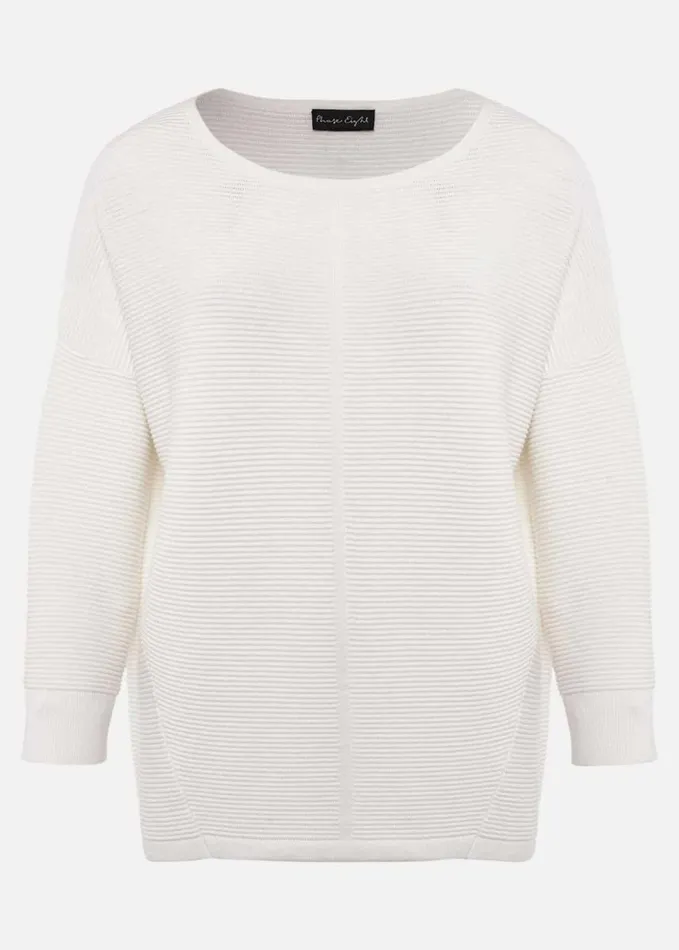 Phase Eight Nellie Ripple Knitted Jumper Ivory Women Knitwear