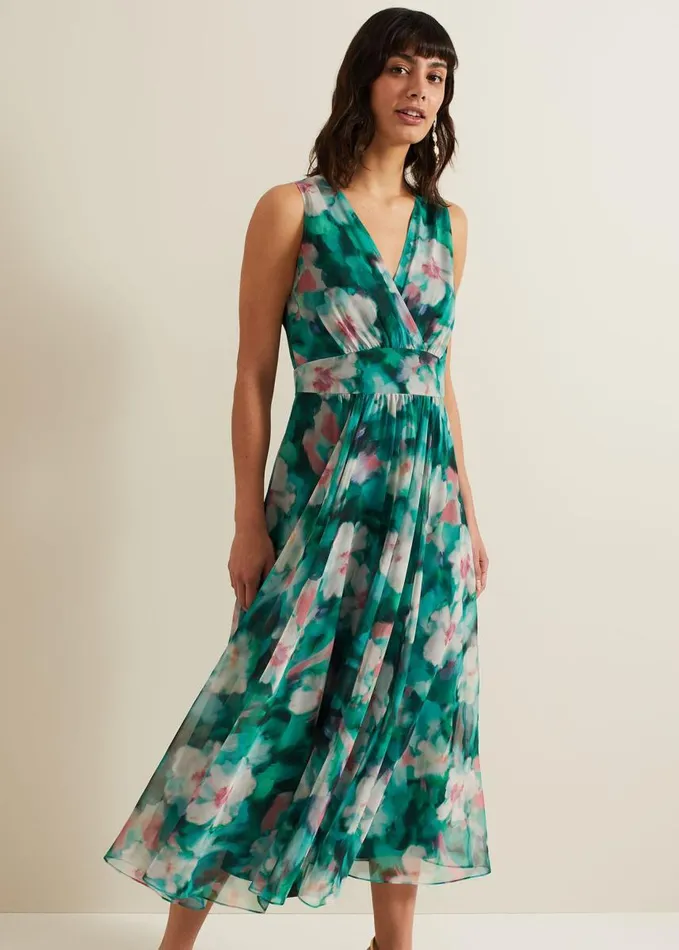 Phase Eight Nora Chiffon Floral Wrap Dress Multicoloured Women Dresses