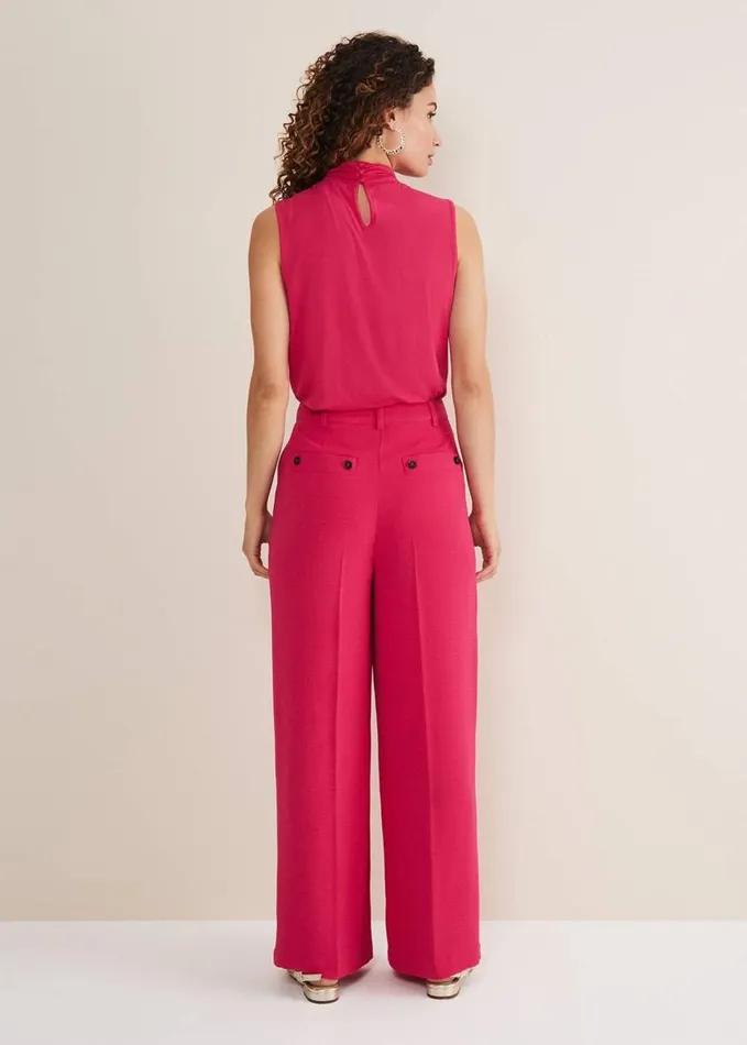 Phase Eight Opal Wide Leg Trousers Raspberry Women Trousers