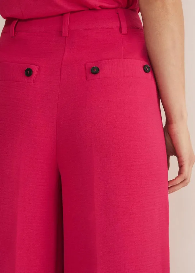 Phase Eight Opal Wide Leg Trousers Raspberry Women Trousers