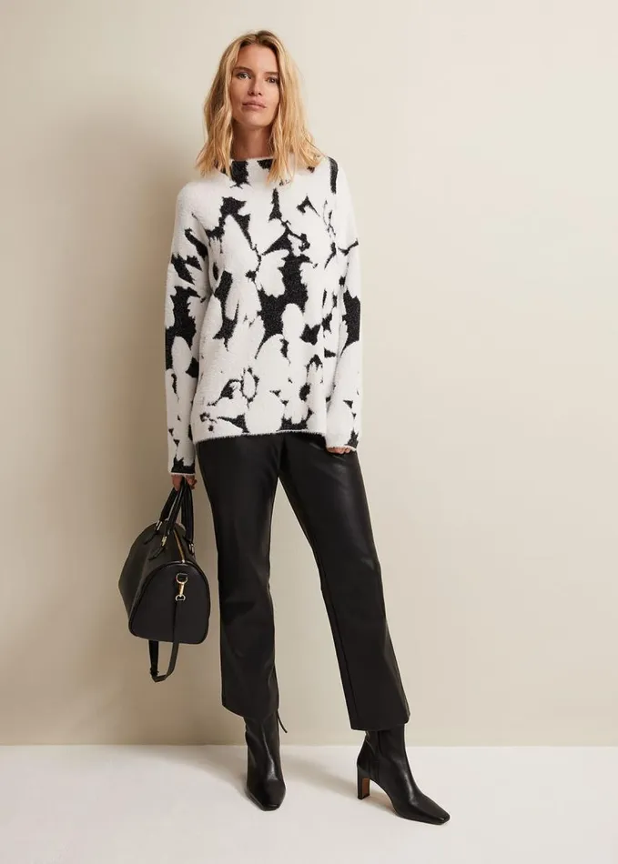 Phase Eight Paigey Floral Jacquard Fluffy Jumper Multicoloured Women Knitwear