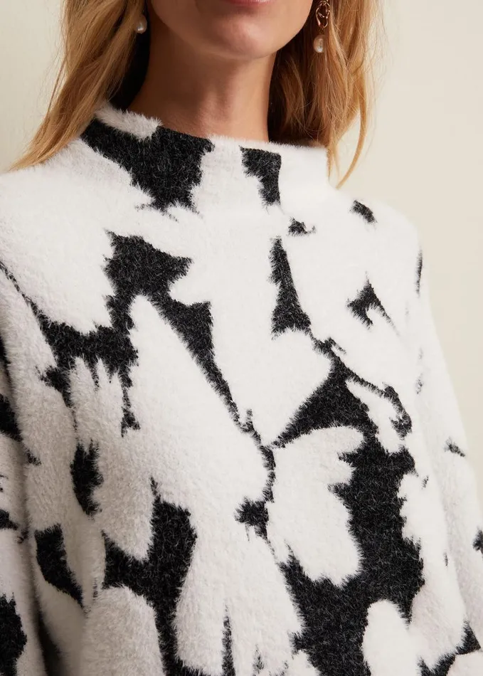 Phase Eight Paigey Floral Jacquard Fluffy Jumper Multicoloured Women Knitwear