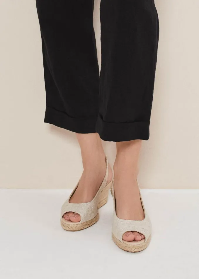 Phase Eight Peeptoe Slingback Espadrilles Metallic Women Heels