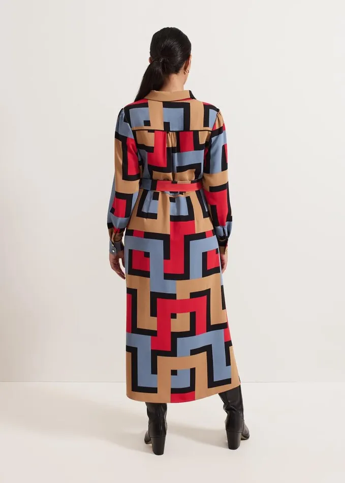 Phase Eight Petite Amita Geo Shirt Dress Multicoloured Women Dresses