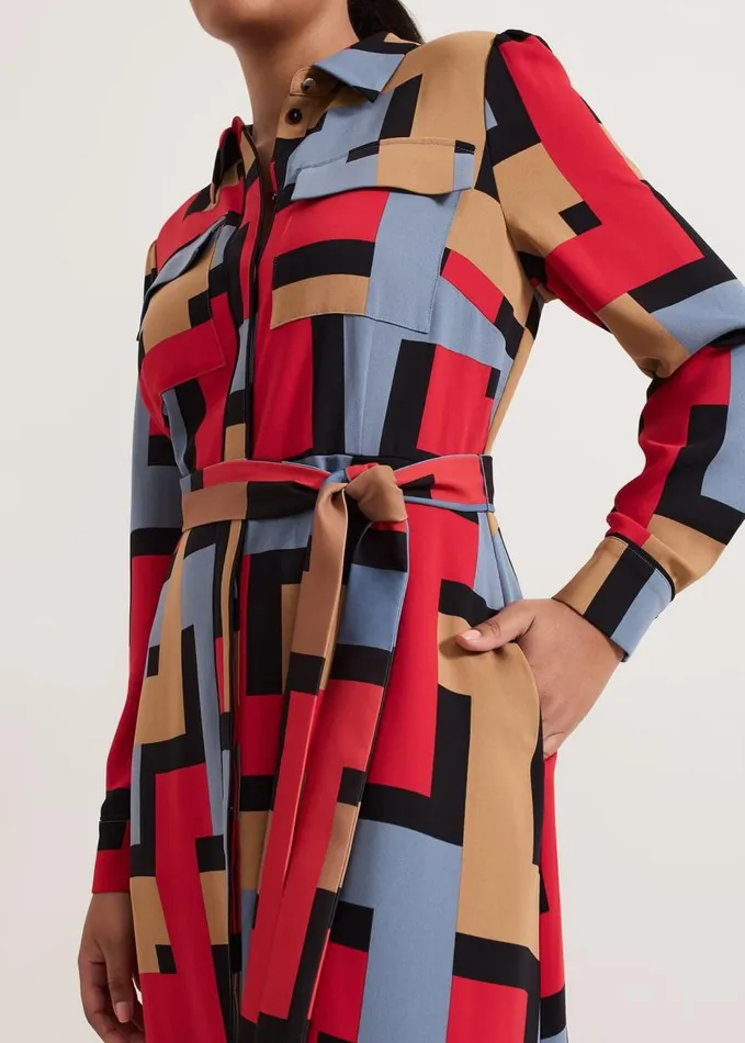 Phase Eight Petite Amita Geo Shirt Dress Multicoloured Women Dresses