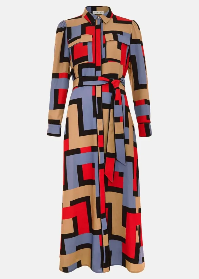 Phase Eight Petite Amita Geo Shirt Dress Multicoloured Women Dresses