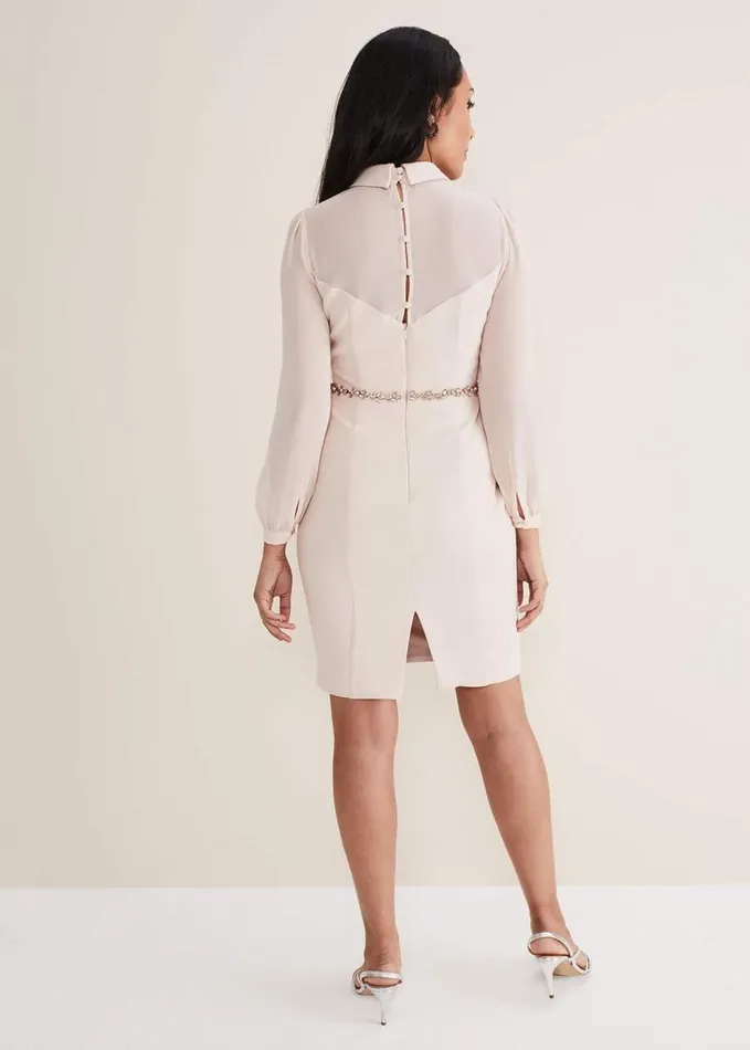 Phase Eight Petite Avah Embellished Bodycon Dress Antique Rose Women Dresses