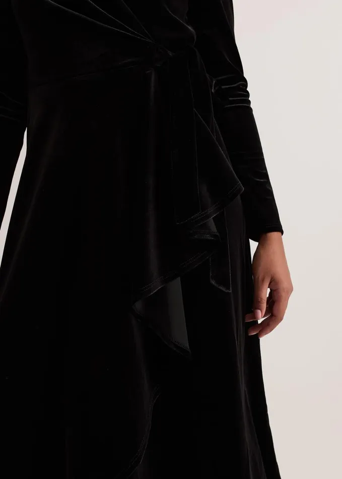 Phase Eight Petite Julia Black Velvet Wrap Dress Black Women Dresses