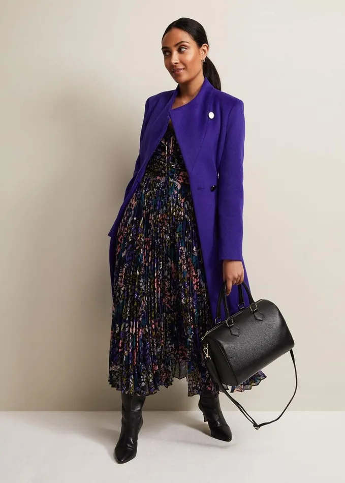 Phase Eight Petite Kindra Floral Pleated Midi Dress Multicoloured Women Dresses