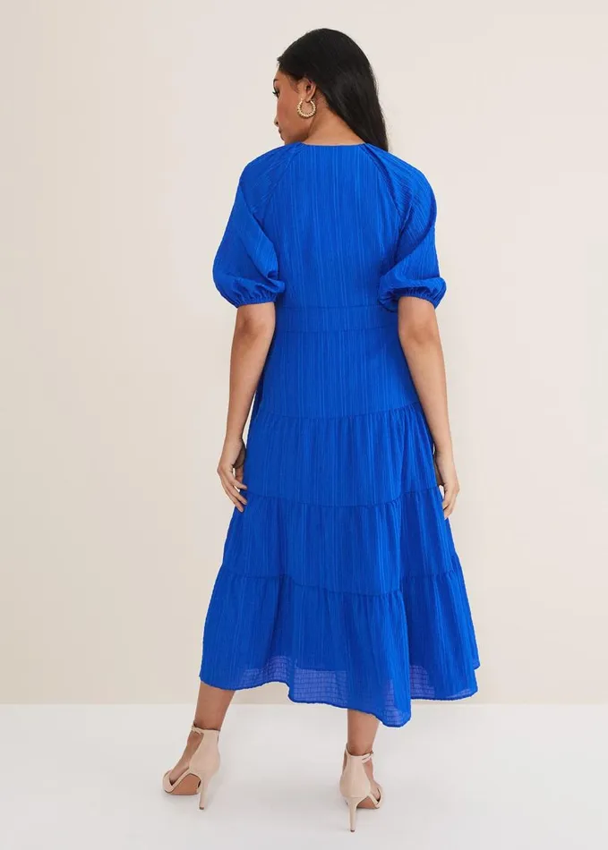 Phase Eight Petite Morven Blue Wrap Midi Dress Cobalt Women Dresses