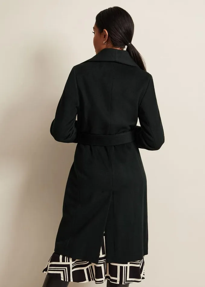 Phase Eight Petite Nicci Dark Green Wool Smart Coat Dark Green Women Petite Coats and Jackets