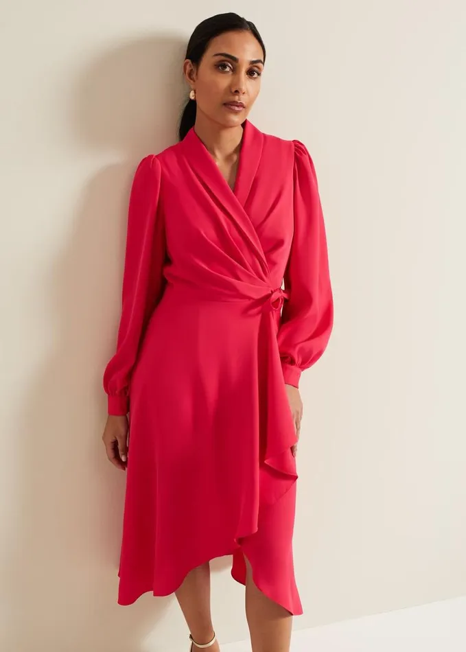 Phase Eight Petite Philippa Wrap Dress Pink Women Dresses
