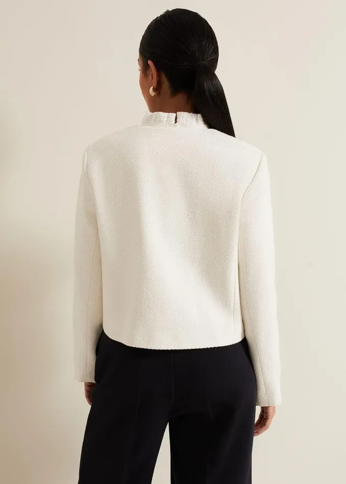 Phase Eight Petite Ripley Boucle Jacket Ivory Women Jackets