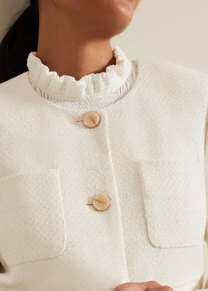 Phase Eight Petite Ripley Boucle Jacket Ivory Women Jackets
