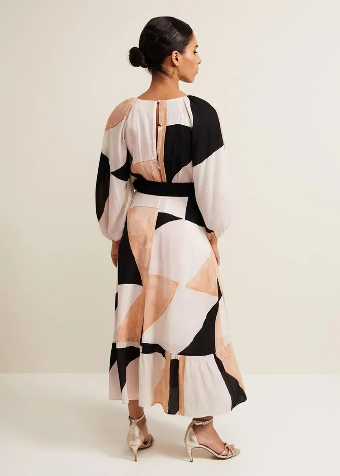 Phase Eight Petite Sophia Colour Block Belted Dress Multicoloured Women Dresses