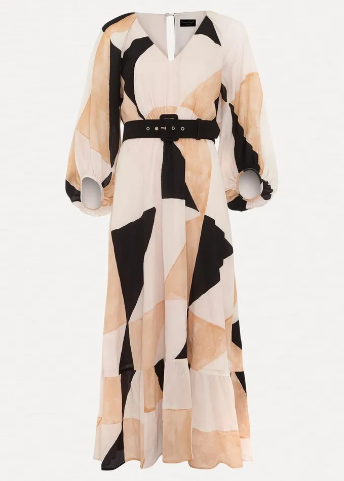 Phase Eight Petite Sophia Colour Block Belted Dress Multicoloured Women Dresses