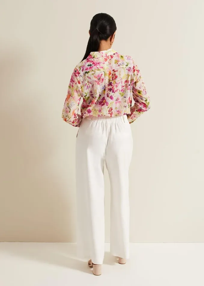 Phase Eight Petite Tyla White Wide Leg Trousers White Women Trousers