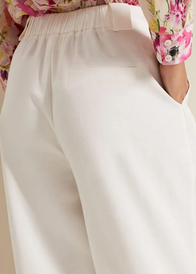 Phase Eight Petite Tyla White Wide Leg Trousers White Women Trousers