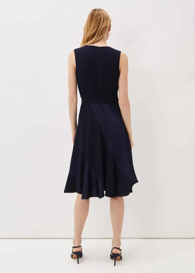 Phase Eight Philis Panelled Dress Navy Women Dresses