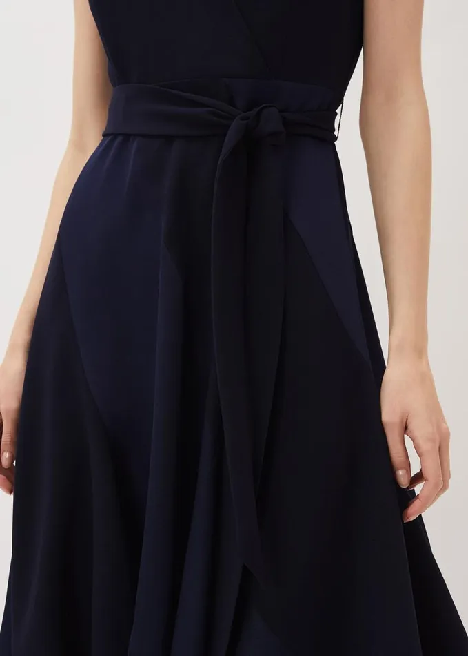 Phase Eight Philis Panelled Dress Navy Women Dresses