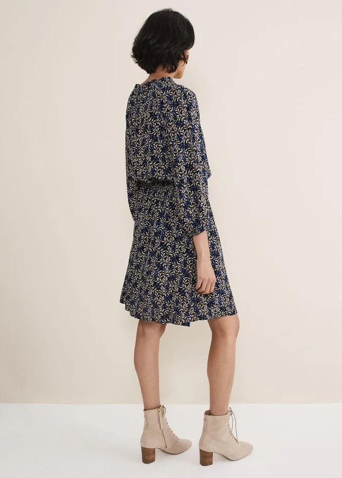 Phase Eight Phillipa Floral Swing Dress Navy Women Dresses