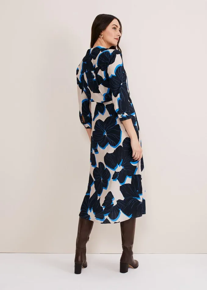 Phase Eight Rae Floral Wrap Dress Bluecamelpink Women Dresses