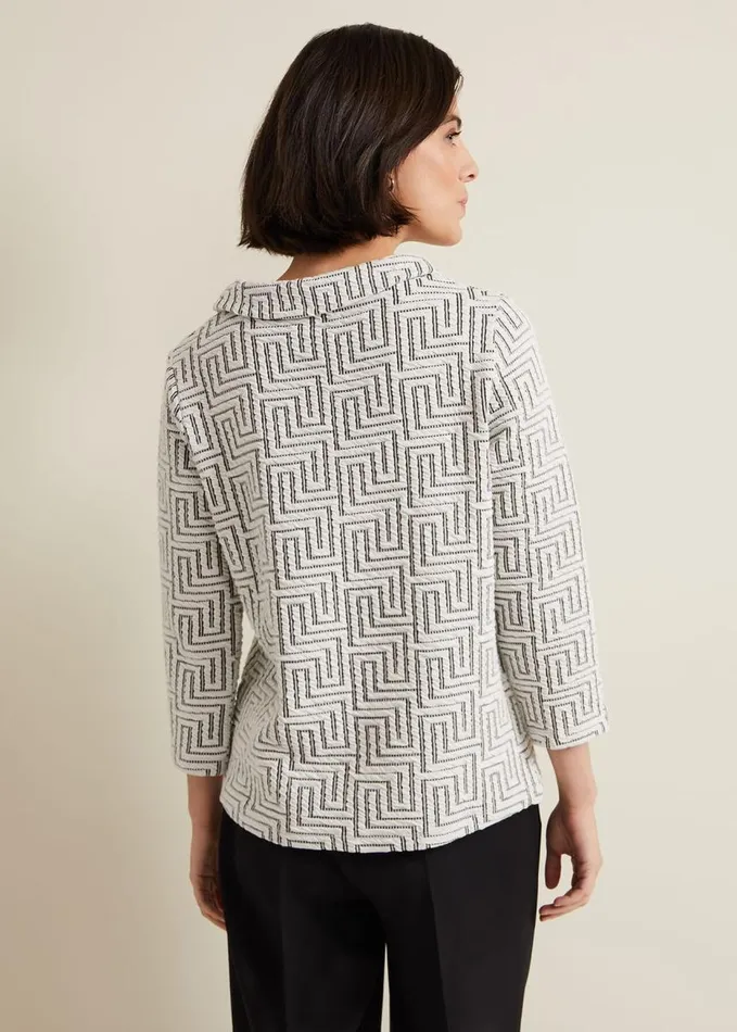 Phase Eight Rena Textured Top Ivoryblack Women Tops and TShirts