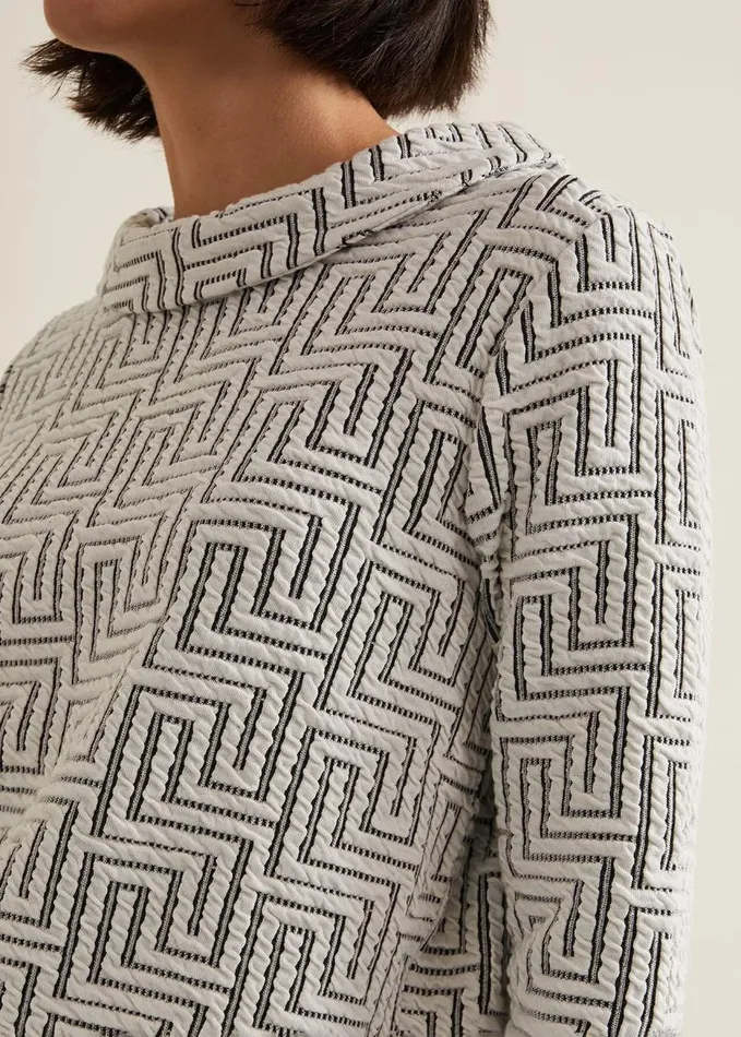 Phase Eight Rena Textured Top Ivoryblack Women Tops and TShirts