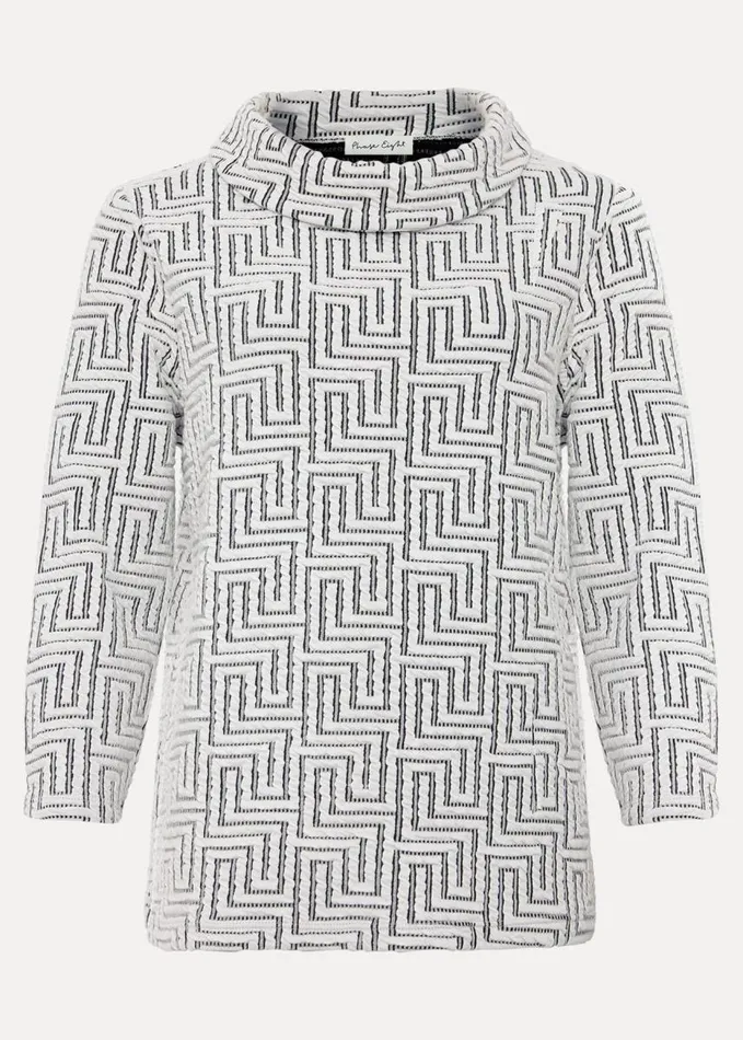 Phase Eight Rena Textured Top Ivoryblack Women Tops and TShirts