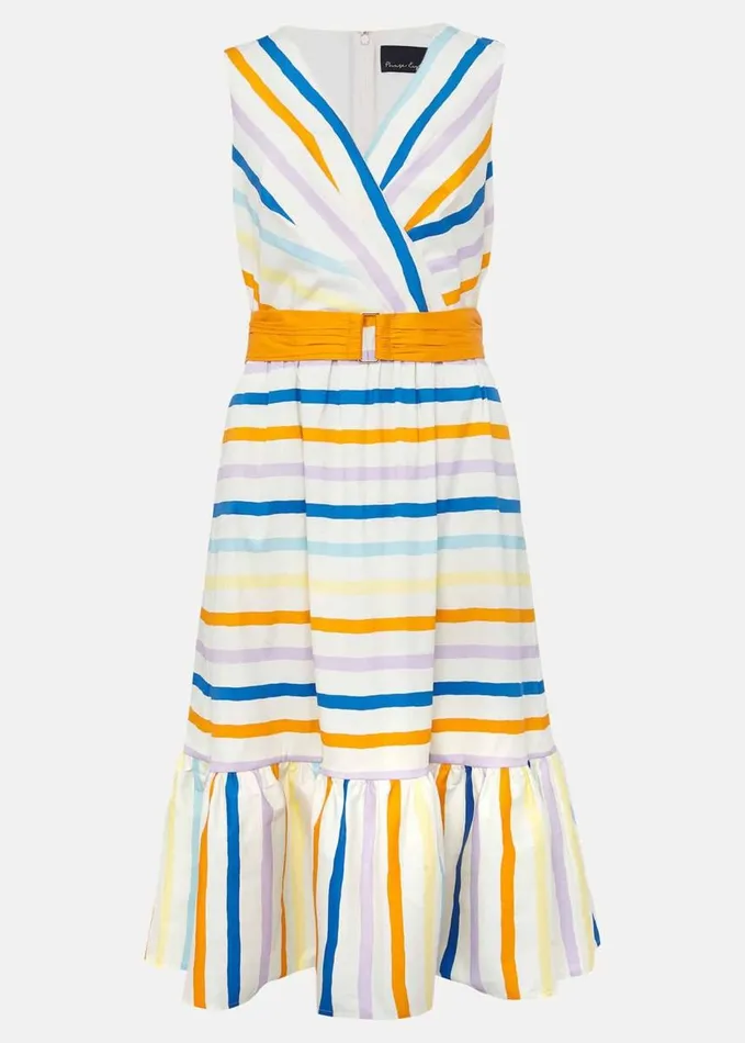 Phase Eight Riley Cotton Striped Midi Dress Multicoloured Women Dresses