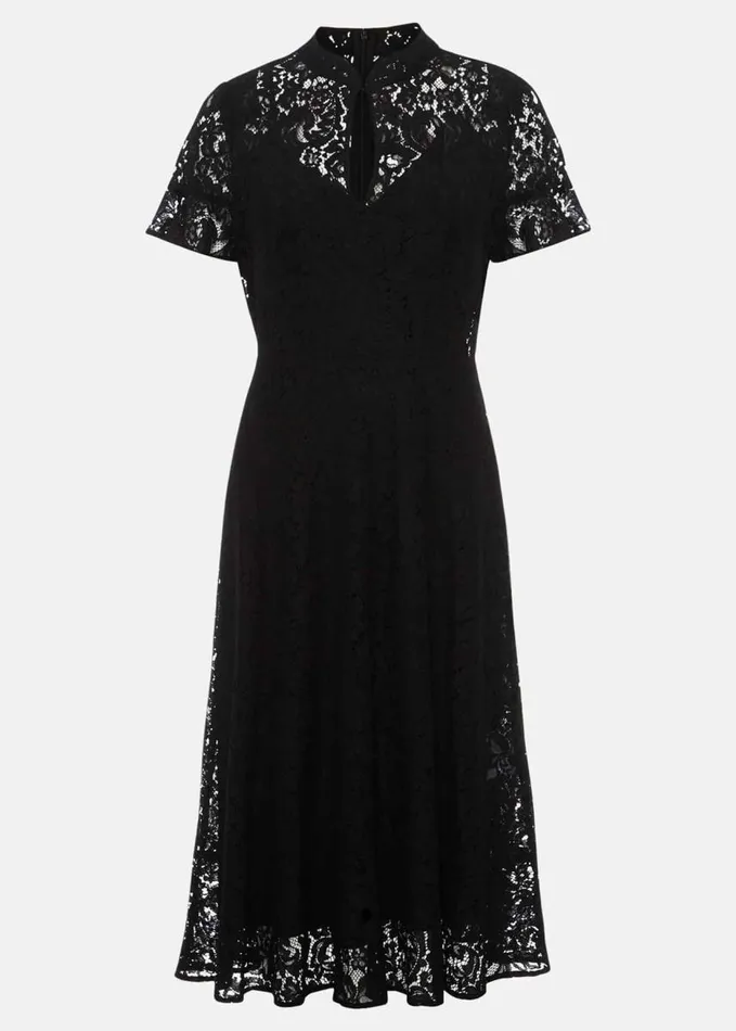 Phase Eight Rimsha Black Lace Midi Dress Black Women Dresses