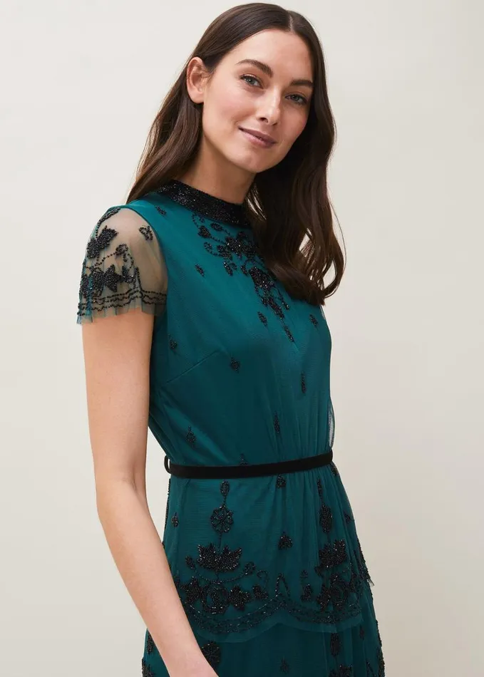 Phase Eight Roberta Layered Maxi Dress Blackforest Women Dresses