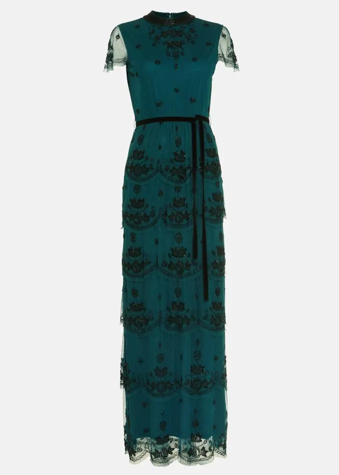Phase Eight Roberta Layered Maxi Dress Blackforest Women Dresses