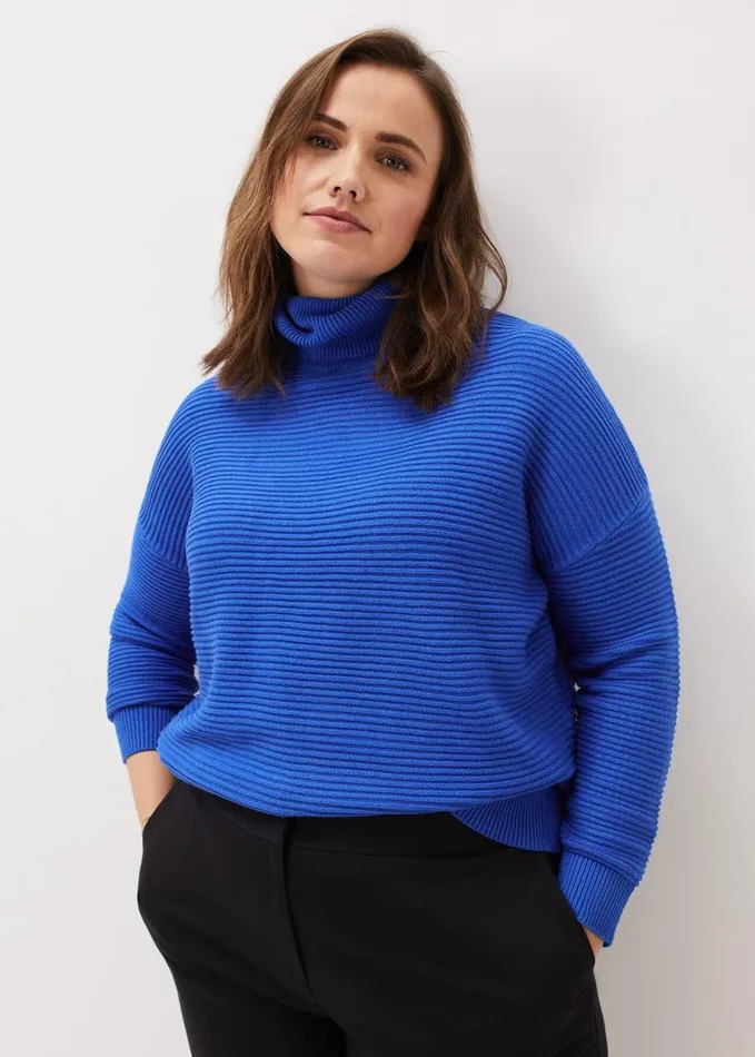 Phase Eight Rocco Ribbed Roll Neck Jumper Sky Blue Women Knitwear