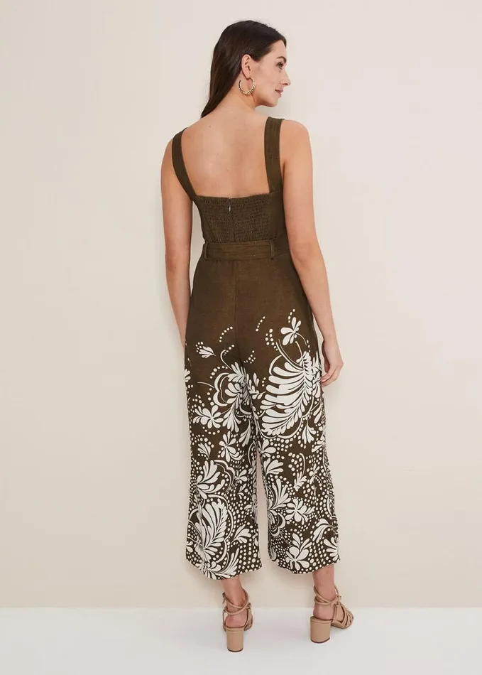 Phase Eight Rosalia Wide Leg Jumpsuit Khaki Women Dresses