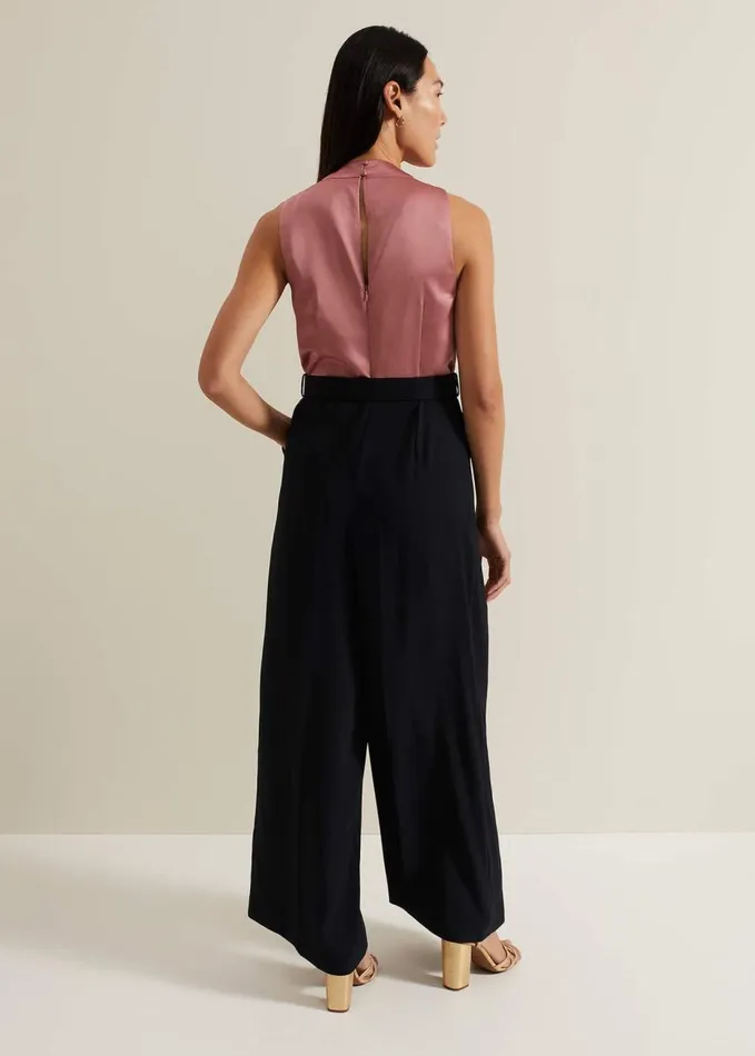 Phase Eight Sabina Satin Wide Leg Jumpsuit Multicoloured Women Dresses