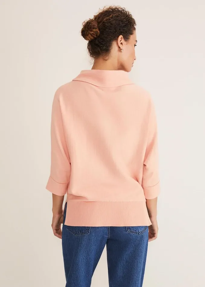 Phase Eight Salima Funnel Neck Knit Pale Apricot Women Knitwear
