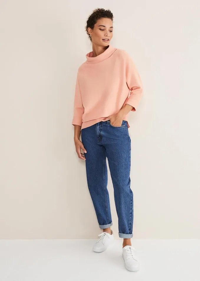 Phase Eight Salima Funnel Neck Knit Pale Apricot Women Knitwear