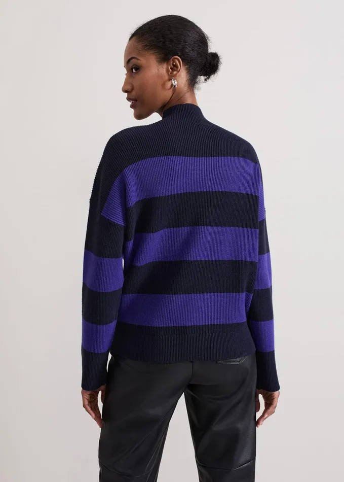 Phase Eight Sammi Stripe Jumper Navy Women Knitwear