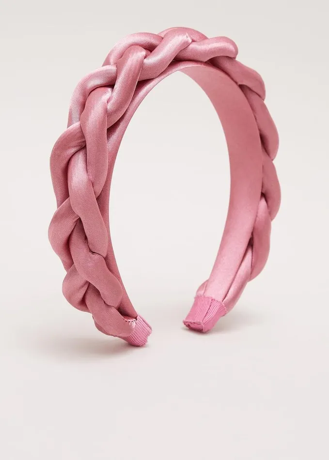 Phase Eight Satin Plaited Headband Pale Pink Women Fascinators and Hats