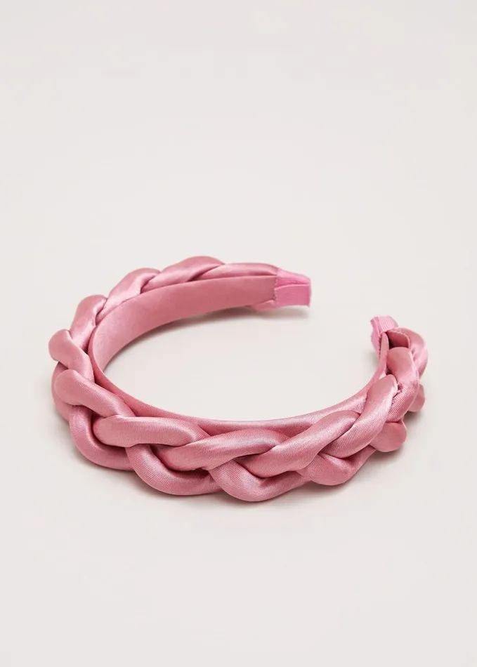 Phase Eight Satin Plaited Headband Pale Pink Women Fascinators and Hats