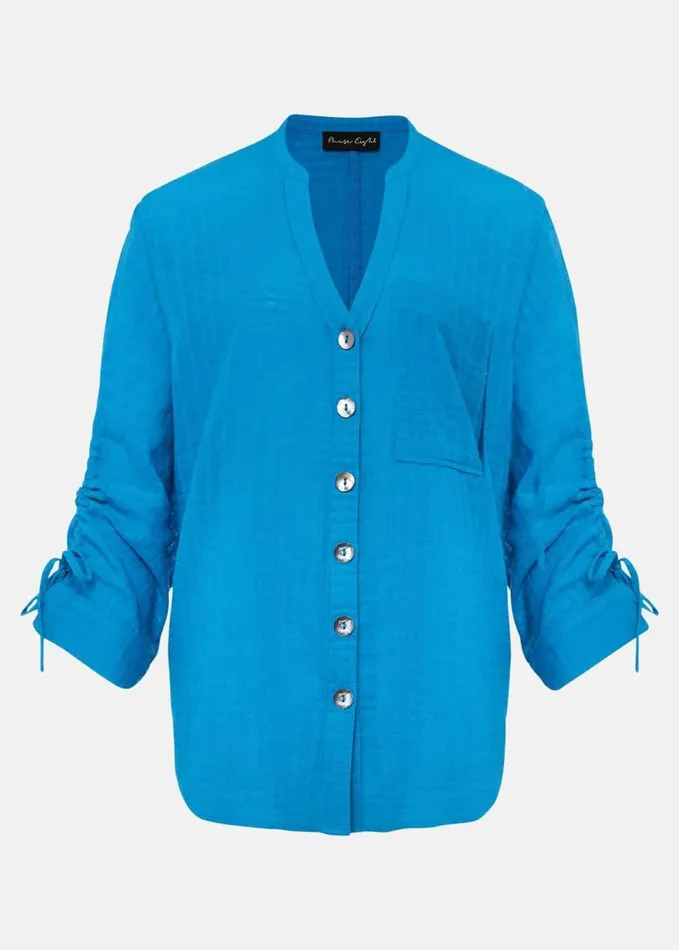 Phase Eight Savvy Check Blouse Turquoise Women Shirts and Blouses